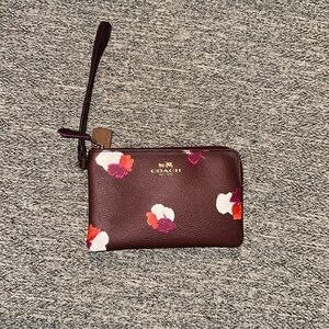 Coach Plum Floral Wristlet